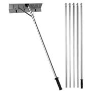 Rastrillo de nieve, rastrillo de techo de aluminio extensible, 20 pies, fácil montaje, tubos de 5 secciones, mango antideslizante suave, ideal para quitar nieve y hojas húmedas en el techo