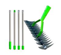 Rastrillo de paja - Mango ergonómico manual | Rastrillo limpiador de césped | Para planificación de césped, aflojamiento del suelo y cuidado del jardín