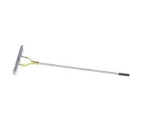 Rastrillo de Paja para Césped, Rastrillo de Paja de 15 Pulgadas de Ancho, Acero Inoxidable, Rastrillo de Hierba Muerta Ergonómico de Alta Eficiencia para Hojas Caídas, Ramas
