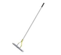 Rastrillo de Paja, Rastrillo de Paja para Césped de 15 Pulgadas, Rastrillo de Paja con Mango de Acero Inoxidable, Rastrillo de Suelo para Aflojar el Césped para Limpiar Hierba