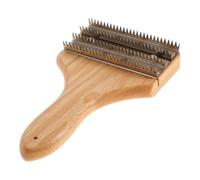 Rastrillo de Ruedas de Metal y Madera para Limpieza con Compuestos | Cabezal de Elásticos, Mango de Madera, para Ruedas de Pulido y Bases de Práctica Comunitarias