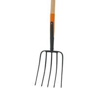 Rastrillo Horca Tenedor de Heno 5 Dientes 110CM Ergonómico Antracita Naranja