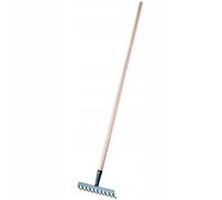 Rastrillo KADAX de metal, rastrillo plano con mango de madera, 10 dientes