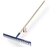 Rastrillo KADAX, rastrillo de hojas con mango largo de madera, 18 púas