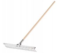 Rastrillo KADAX, rastrillo para heno con mango largo de madera, aluminio