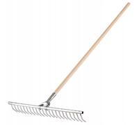 Rastrillo KADAX, rastrillo para heno con mango largo de madera, aluminio