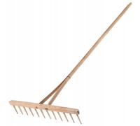 Rastrillo KADAX, rastrillo para heno con mango largo de madera, rastrillo...