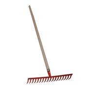 Rastrillo - Mango de Madera, 18 Dientes, Ideal para Trabajos en jardín, Resistente y Duradero, Recoger Hojas y desechos.*