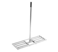 Rastrillo Nivelador de Césped Telescópico de Acero Inoxidable, Herramienta de Césped de Largo para Jardín