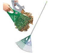 Rastrillo para Jardín Mango Largo Ergonómico Recogedor Hojas | Rastrillo Resistente Jardín Césped Arbustos Aire Libre Camping Limpieza Otoñal Agujas De Pino