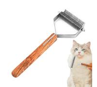 Rastrillo Para Subpelo - Herramienta De Limpieza Para Mascotas De Doble Cara | Cepillo para Gatos - Para el Baño y la Peluquería en Casa con Eliminación de Pelo Muerto