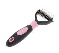 Rastrillos de aseo para mascotas, peine de nudo de doble cara para peinar el gato removiendo enredado herramienta de limpieza del cabello(Rosado)