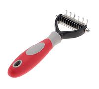 Rastrillos de aseo para mascotas, peine de nudo de doble cara para peinar el gato removiendo enredado herramienta de limpieza del cabello(Gris)