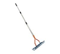 Rastrillos de desmuerte de múltiples secciones de acero inoxidable de 170 cm, herramienta de jardín al aire libre para limpieza de césped y escombros de acero inoxidable manual de triturador