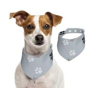 Rastros de Huellas de Patas Cate,Pañuelos de algodón para Perros, Bufandas Ajustables para Mascotas,M