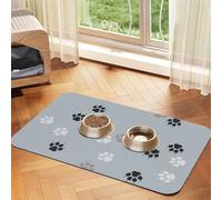Rastros de Huellas de Patas Cate,Tapete para Comida de Mascotas, manteles Individuales de Cuero sintético para Gatos y Perros,30x45cm