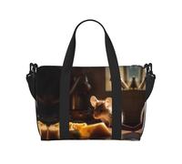 rat Bolso de viaje cruzado de mano para mujer, bolso de mano casual con cremallera, adecuado para el trabajo, viajes, fitness, viajes, color negro, talla única