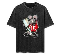 Rat Fink Men's Cotton Fashion Performance Basic Short Sleeve Size T-Shirt Black L