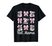 Rat Mama Rat Mom Mouse Día de la Madre Arco Coqueta Rosa Camiseta