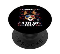 Rat Terrier Dog Patriotic American 4th of July Dogs Lovers PopSockets PopGrip Adhesivo
