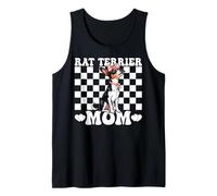 Rat Terrier Mom Dog Mama Día de la Madre Coqueta Bow Rosa Camiseta sin Mangas