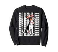 Rat Terrier Mom Dog Mama Día de la Madre Coqueta Bow Rosa Sudadera