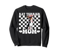 Rat Terrier Mom Dog Mama Día de la Madre Coqueta Bow Rosa Sudadera