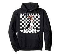 Rat Terrier Mom Dog Mama Día de la Madre Coqueta Bow Rosa Sudadera con Capucha