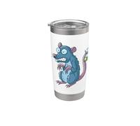 Rata de laboratorio con productos químicos y nerd de tubos de ensayo Vaso térmico de acero inoxidable de doble pared