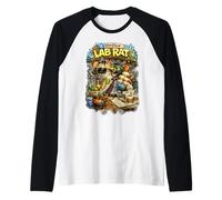 Rata de Laboratorio verificada - Caos Alimentado por cafeína - Ciencia Divertida Camiseta Manga Raglan