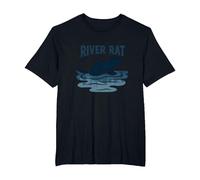 Rata de río: Arte Vintage de Vida Silvestre para los Amantes de la Naturaleza Camiseta, Hombre Tallas Grandes, Negro, 4X Alto
