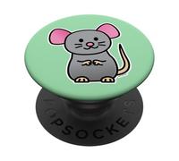 Rata Feliz roedor ratón Mascota Cola Gris PopSockets PopGrip Adhesivo