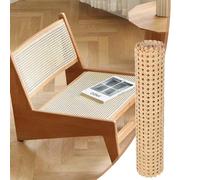 Ratán Rollo PE,Trenza vienesa,Rollo Plancha de Rattan Tejida,resistente al moho,ancho de ratán,resistente agua,malla de panal de abeja,silla de trenza vienesa para proyectos de bricolaje(35cm x 2 m)