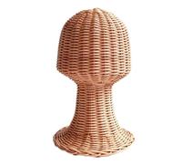 Ratán Tejido Maniquí Cabeza Pelucas Soporte de Exposición Práctico Estante Accesorio de Moda Organizado