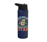 Ratas animales divertidos deletreado al revés es Star Rat Stainless Steel Insulated Water Bottle