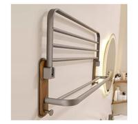 Ratches de Toallas de Metal para el baño con Barras de Toallas Dobles Ganchos de Toalla montada en la Pared con Estante de Aluminio Toalla Plegable Toalla Plegable a Prueba