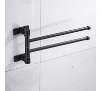 Ratches de toallas, estante de toallas actividades plegables de toalla giratoria Barra lacada en negro bañera de aluminio estante para toallas montadas en la toalla de toallero para el baño para la