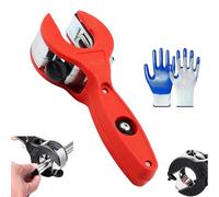 Ratchet Pipe Cutter, Portable Ratcheting Tubing Cutter Tool for 8-29mm Tubes, Heavy Duty Copper PVC Aluminum Conduit Cutters for Plumbing, DIY Renovation, HVAC & Tight Space Cutting (RED)