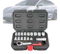 Ratchet Set, Socket Wrench Kit, Compact Mechanics Tools, 27.5x18x6cm, Multi-Head Versatility, Easy Grip Handle for Auto Repair, Motor Assembly, Electrical Work, Plumbing Compact Storage Versatile