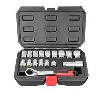 Ratchet Socket Set, Drive Kit with Ratchet Handle, Compact and Sturdy Tool for Vehicle Maintenance, Electrical Panel Work, Motor Assembly, Plumbing Tasks, Home Repairs, 10.83x7.09x2.36 inches
