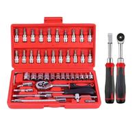 Ratchet Wrench - Herramienta de reparación de vehículos portátil, Ratchet Socket Wrench Set, Long Lasting Ergonomic Hand Tool Kit | Automotive Marine Industrial Construction Electrical Maintenance