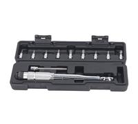 Ratchet Wrench Set 5-25N·m Adjustable Force | 1 / 4in Right Angle Reversible Screwdriver for Cars/Machines/Electronics | 9 - Piece Hex & Star Bit Kit with Storage Box