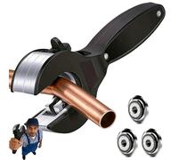 Ratcheting Pipe Cutter for Copper, Aluminum, PVC, One-Hand Fast Ratchet Pipe Cutter Tool Cuts 0.24" to 1.65" Pipes in Tight Spaces with 3 Blades (10-42mm)