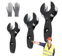 Ratcheting Pipe Cutter, Ratchet Pipe Cutters for Copper, PVC, Stainless Steel & Aluminium Tubes 6-23mm / 8-29mm / 10-42mm - Compact Handheld Tool for Tight Spaces (Black, A+B+C)