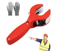 Ratcheting Pipe Cutter, Ratchet Pipe Cutters for Copper, PVC, Stainless Steel & Aluminium Tubes 6-23mm / 8-29mm / 10-42mm - Compact Handheld Tool for Tight Spaces (Red, C（10-42mm）)