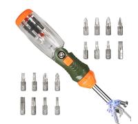 Ratcheting Screwdriver, Adjustable Angled & 16-in-1 Multi-Bit Tool, Compact Ergonomic Design with 60-Degree Adjustable Head, Perfect for Electricians, Industrial, Automotive, Construction, Plumbing