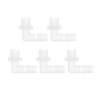 RATCHROLL 5 Piezas Conector de Manguera de Plástico 7/16" Conector de Manguera G3/8 Macho NPT Codo Adaptador de Púas Transparente PP