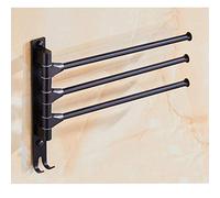 Ratchs de toallas, espacio negro de aluminio Barra giratoria Barra de toalla de baño Toallas de toalla de toalla montada en la pared con barras giratorias activas y anzuelos/3 decoración del brazo