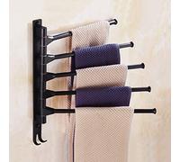Ratchs de Toallas, Estante de Toalla de Toalla de Toalla Rotatibathroom Castre de Toalla con Ganchos y lorods Toalla de Aluminio montada en la Pared Cocina de Toallas/Schwarz/4 Brazo