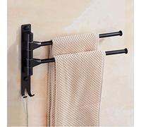 Ratchs de Toallas, Estante de Toalla de Toalla de Toalla Rotatibathroom Castre de Toalla con Ganchos y lorods Toalla de Aluminio montada en la Pared Cocina de Toallas/Schwarz/4 Brazo
